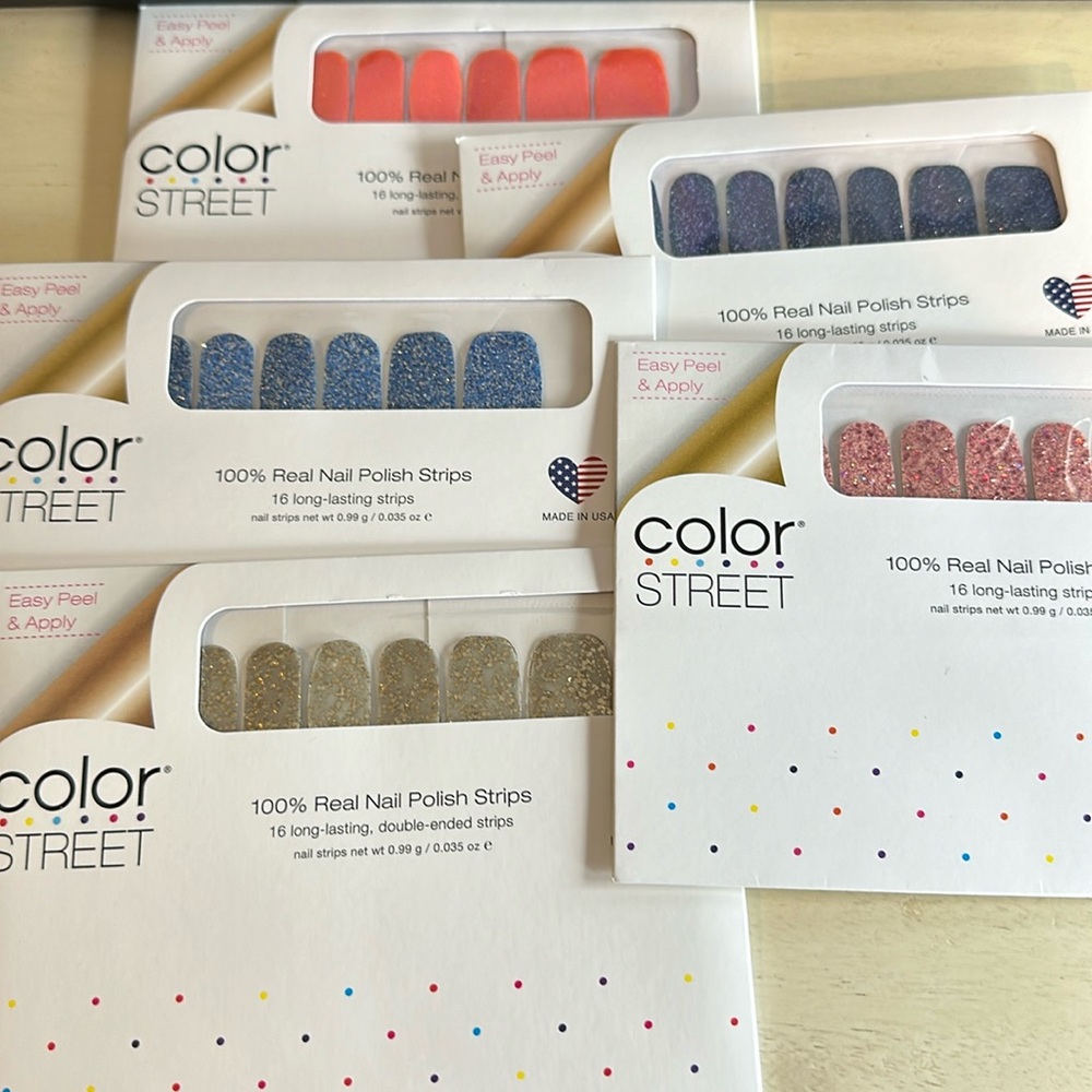Five unopened Color Street nail strip sets